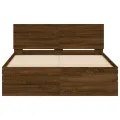 Cadre de lit avec tête de lit chêne marron 120x200 cm