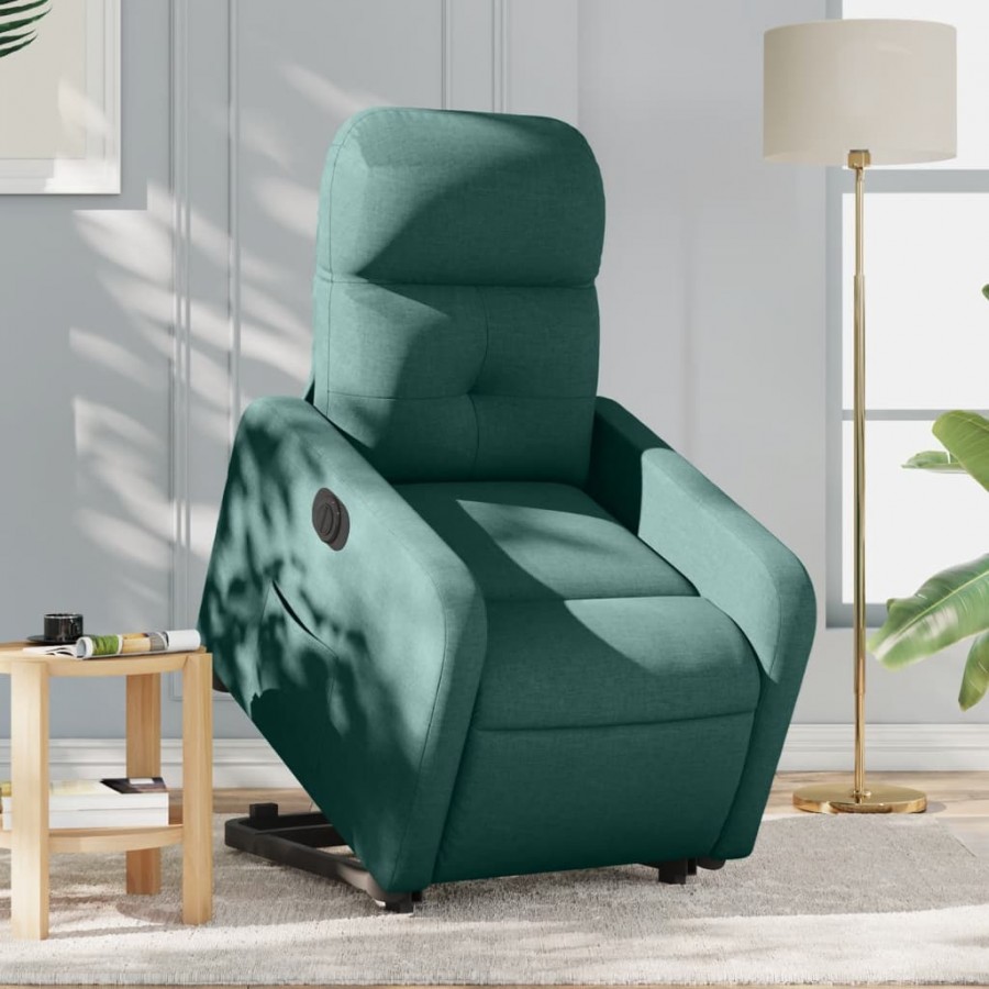 Fauteuil inclinable électrique vert foncé tissu