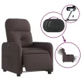 Fauteuil inclinable électrique Marron foncé Tissu
