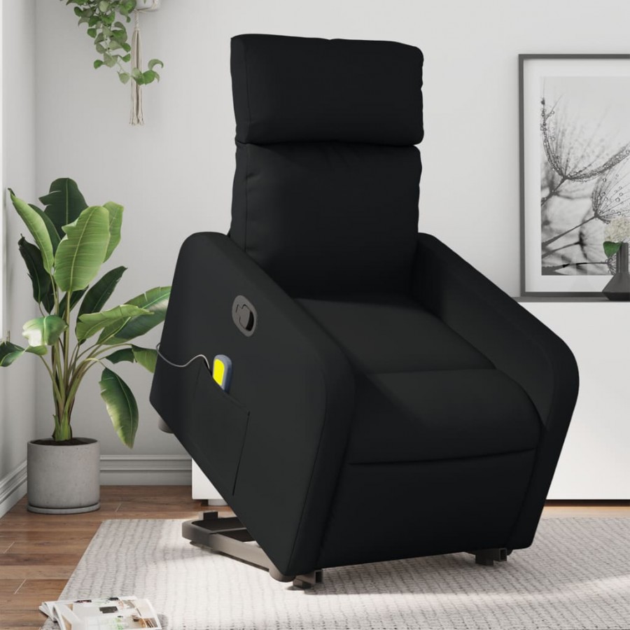 Fauteuil inclinable de massage Noir Similicuir