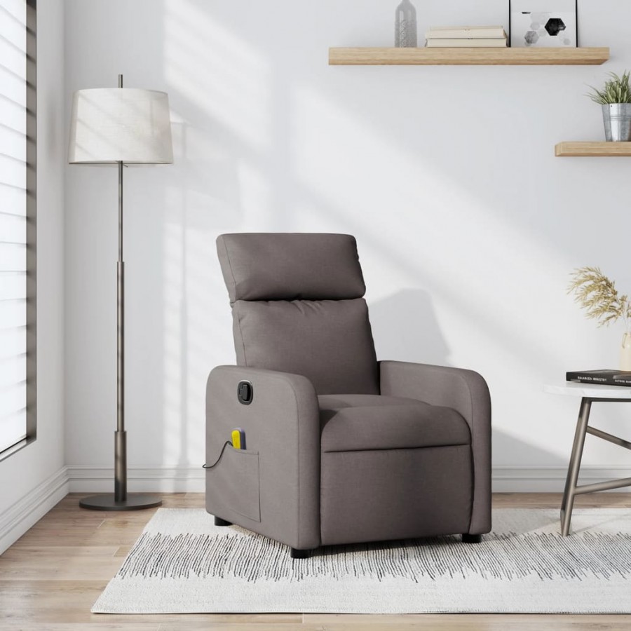 Fauteuil de massage inclinable Taupe Tissu