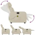 Fauteuil inclinable de massage électrique crème tissu