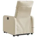 Fauteuil inclinable de massage Crème Tissu