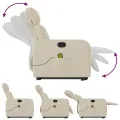 Fauteuil inclinable de massage Crème Tissu