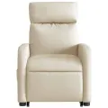 Fauteuil inclinable de massage Crème Tissu