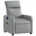 Fauteuil de massage inclinable Gris clair Tissu