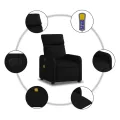 Fauteuil de massage inclinable Noir Tissu