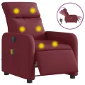 Fauteuil de massage inclinable électrique Rouge bordeaux Tissu