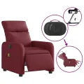 Fauteuil de massage inclinable électrique Rouge bordeaux Tissu