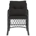 Chaises de jardin avec coussins 2 pcs noir résine tressée