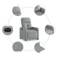 Fauteuil inclinable électrique Gris clair Tissu