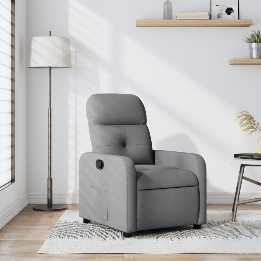 Fauteuil inclinable Gris clair Tissu