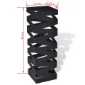 Porte-parapluie carré Noir Acier 48,5 cm