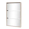 Meuble à chaussures 3 étagères Miroir 63 x 17 x 102,5 cm Chêne