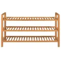 Étagère à chaussures avec 3 étagères 100x27x60 cm Chêne massif