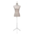 Buste de couture de femme en lin à rayures