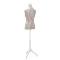 Buste de couture de femme en lin à rayures