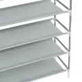 Range-chaussures 10 étagères Métal et Tissu non tissé Argenté