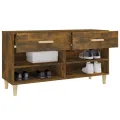 Meuble à chaussures Chêne fumé 102x35x55 cm Bois d'ingénierie
