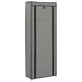Armoire à chaussures avec housse Gris 57x29x162 cm Tissu