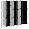 Cubes de rangement 9 pcs avec portes Noir PP