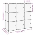 Cubes de rangement 9 pcs avec portes Noir PP
