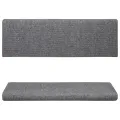Tapis d'escalier 15 pcs Tissu aiguilleté 65x21x4 cm Gris clair