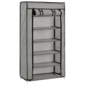 Armoire à chaussures avec housse Gris 58x28x106 cm Tissu