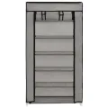 Armoire à chaussures avec housse Gris 58x28x106 cm Tissu