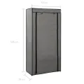 Armoire à chaussures avec housse Gris 58x28x106 cm Tissu