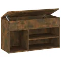 Banc à chaussures Chêne fumé 80x30x45 cm Bois d'ingénierie