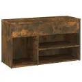 Banc à chaussures Chêne fumé 80x30x45 cm Bois d'ingénierie