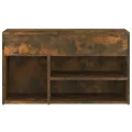 Banc à chaussures Chêne fumé 80x30x45 cm Bois d'ingénierie