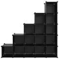 Cubes de rangement 15 pcs Noir PP