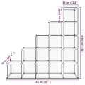 Cubes de rangement 15 pcs Noir PP
