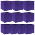 Boîtes de rangement 10 pcs Violet 32x32x32 cm Tissu