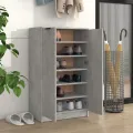 Armoire à chaussures Gris béton 59x35x100 cm Bois d'ingénierie