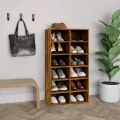 Étagère à chaussures Chêne fumé 54x34x100,5 cm
