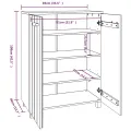 Armoire à chaussures HAMAR Gris foncé 85x40x108 cm Pin massif