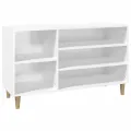 Armoire à chaussure Blanc brillant 102x36x60 cm Bois ingénierie