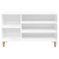 Armoire à chaussure Blanc brillant 102x36x60 cm Bois ingénierie
