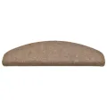 Tapis d'escalier autocollants 15 pcs Crème 65x21x4cm Aiguilleté