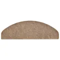 Tapis d'escalier autocollants 15 pcs Crème 65x21x4cm Aiguilleté