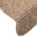 Tapis d'escalier autocollants 15 pcs Crème 65x21x4cm Aiguilleté