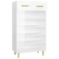Armoire à chaussure Blanc brillant 60x35x105 cm Bois ingénierie