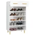 Armoire à chaussure Blanc brillant 60x35x105 cm Bois ingénierie