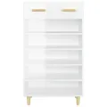 Armoire à chaussure Blanc brillant 60x35x105 cm Bois ingénierie