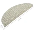 Tapis d'escalier autocollants 15 pcs 56x17x3 cm Gris