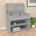 Banc à chaussures Sonoma gris 60x30x45 cm Bois d'ingénierie