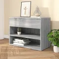 Banc à chaussures Sonoma gris 60x30x45 cm Bois d'ingénierie
